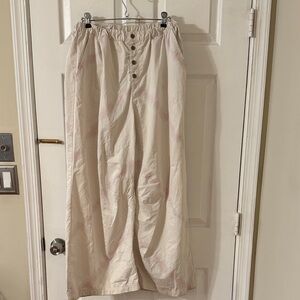 Cream Pants with Button Detail